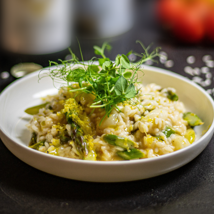 Risotto with Asparagus and Jasmine green tea