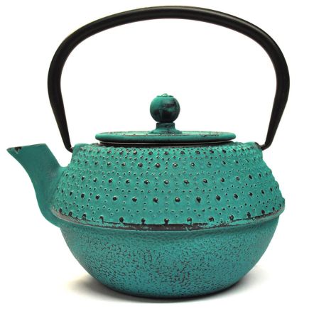 Coloured Cast Iron Teapot - Turquoise