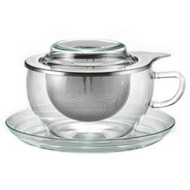 Glass Tea Cup & Saucer With Infuser