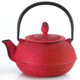 Coloured Cast Iron Teapot - Red